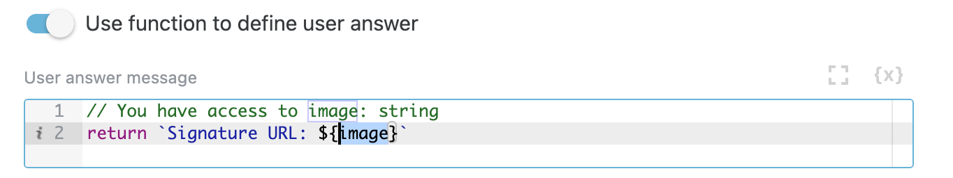 Custom answer step configuration