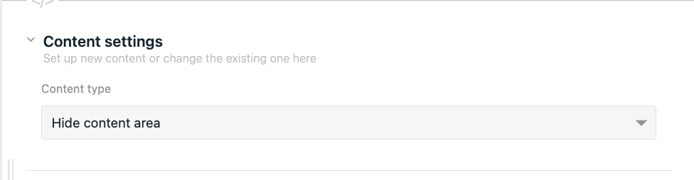 Hide content area option